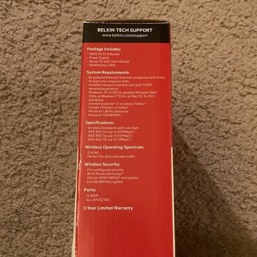 Belkin N300 Gray Wireless Router - Picture 2 of 4